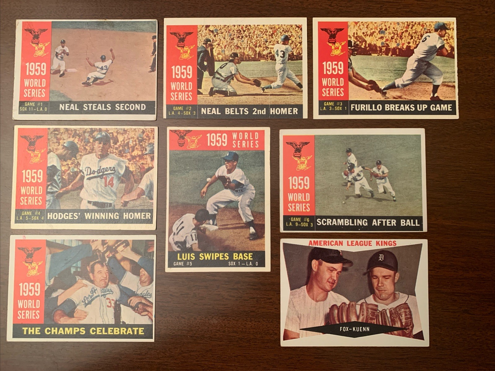 1960 Topps MLB BASEBALL World Series Star Cards/LA Dodgers/Hodges/CHI White Sox+ 1960 Topps MLB BASEBALL World Series Star Cards/LA Dodgers/Hodges/CHI White Sox+