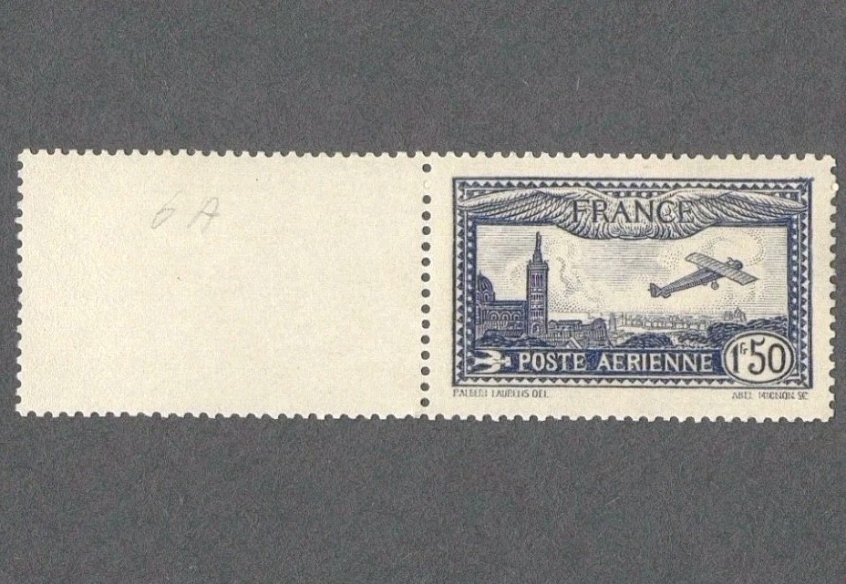 France 1930 Scott C6a Airmail 1.50fr Ultramarine Marseille MNH Aviation Stamp