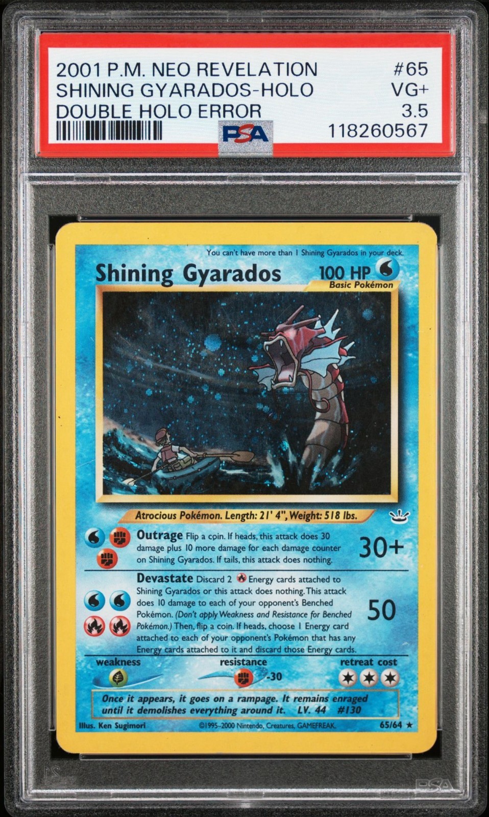 2001 POKEMON NEO REVELATION #65 SHINING GYARADOS-HOLO DOUBLE HOLO ERROR *POP 1* 2001 POKEMON NEO REVELATION #65 SHINING GYARADOS-HOLO DOUBLE HOLO ERROR *POP 1*