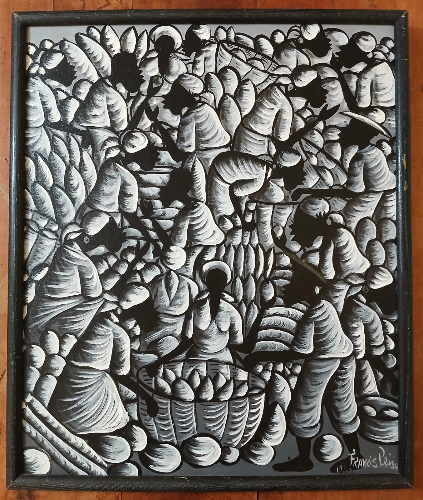 Francis Paraison vintage painting. Signed, dated (1985) & framed. Size 21\