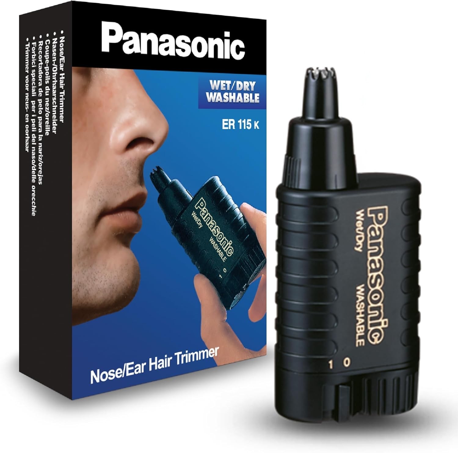Panasonic ER115 Nose & Ear Hair Trimmer Wet/Dry Application - Black
