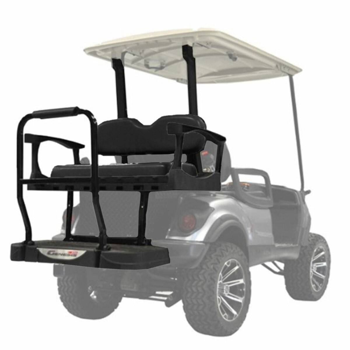 MadJax Genesis 300 Rear Seat Kit for Yamaha G29/Drive Golf Cart - Black Cushions
