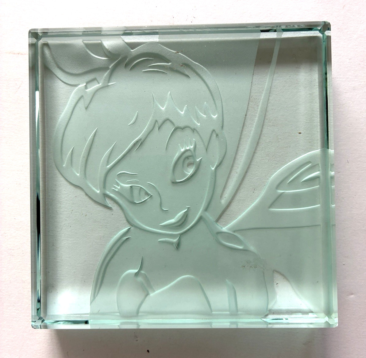RARE Disney TINKER BELL Signed By Robert Gunther 65/100 Etched Glass Paperweight