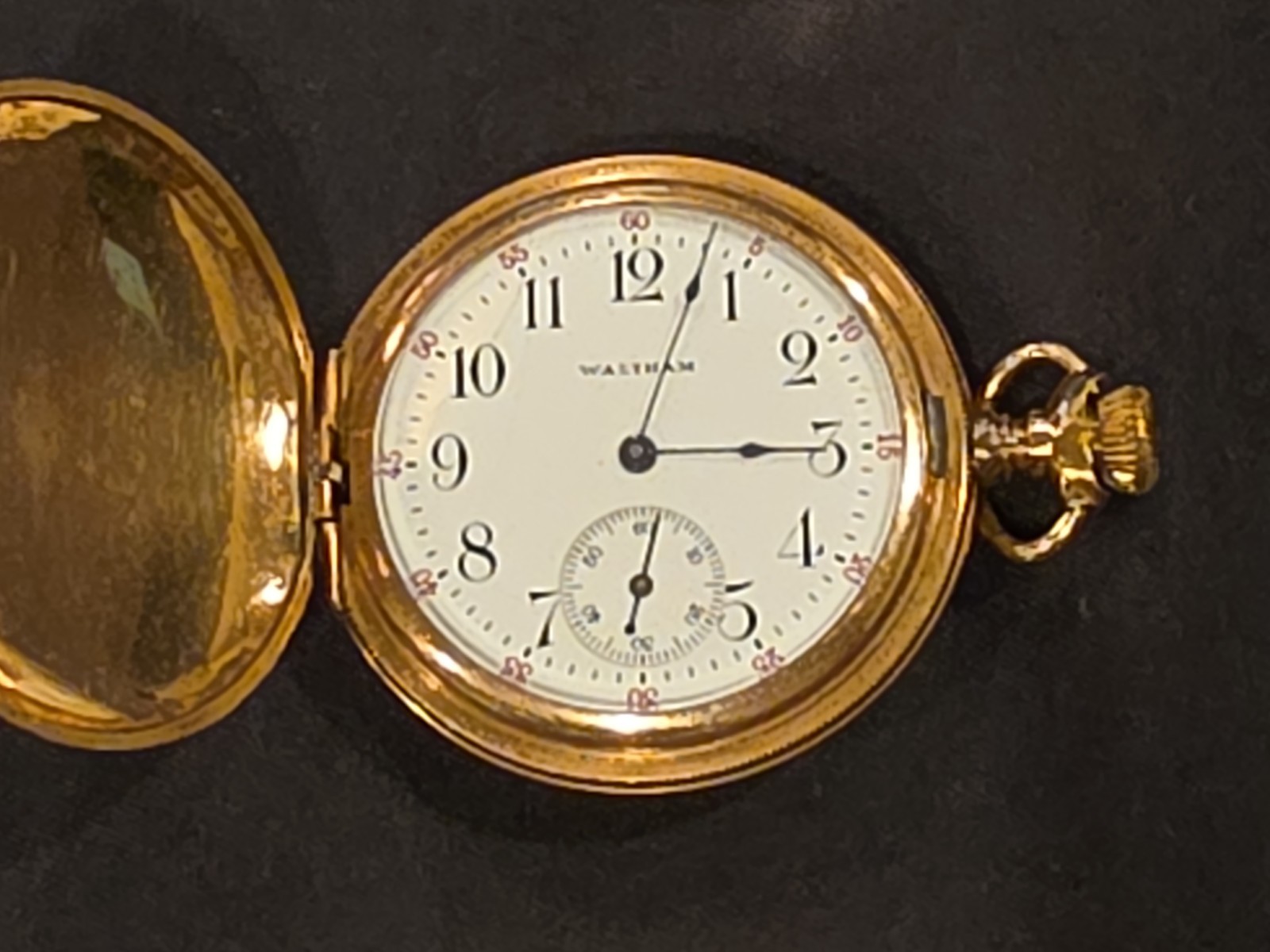 Antique Waltham 15 Jewel 6s Gold Filled Full Hunter Pocket Watch c1908 Runs