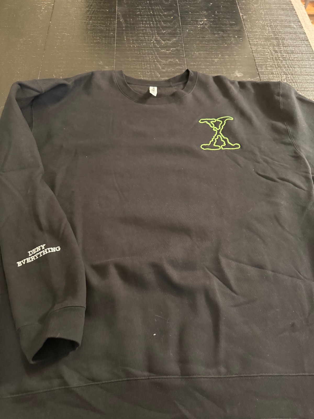 New The X-Files embroidered sweatshirt 3XL NWOT Deny Everything Mulder Scully New The X-Files embroidered sweatshirt 3XL NWOT Deny Everything Mulder Scully