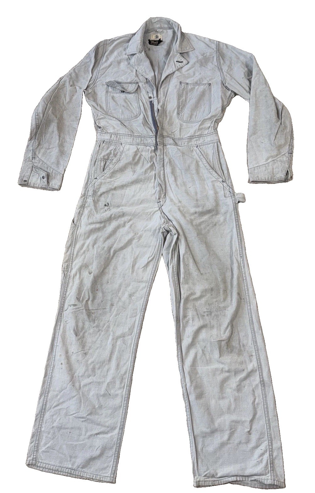 Vintage Blue Bell Coveralls Mens 38R Sanforized Cotton Twill Thrashed Workwear