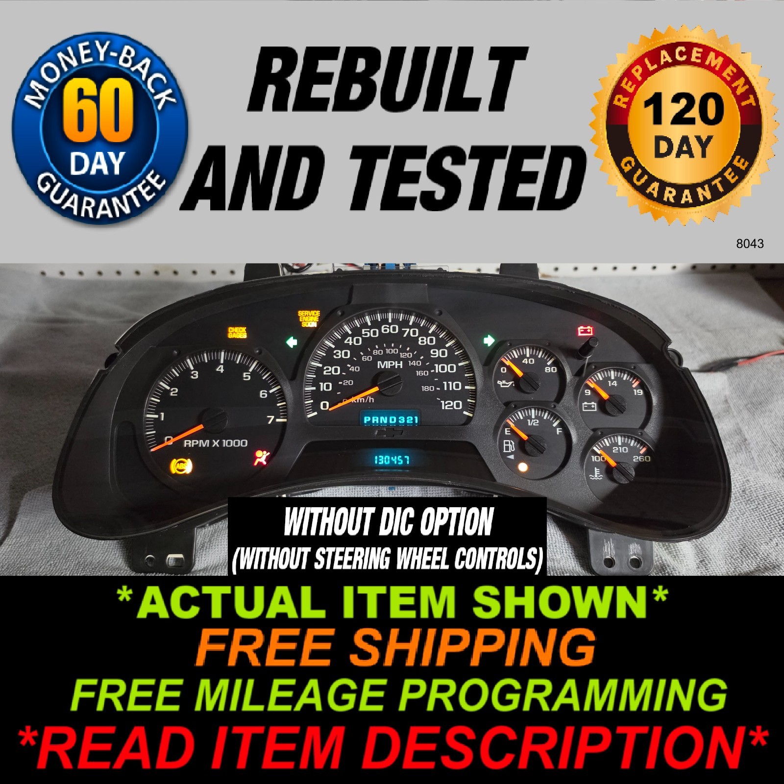 2002-2004 Chevy Trailblazer Gauge Cluster