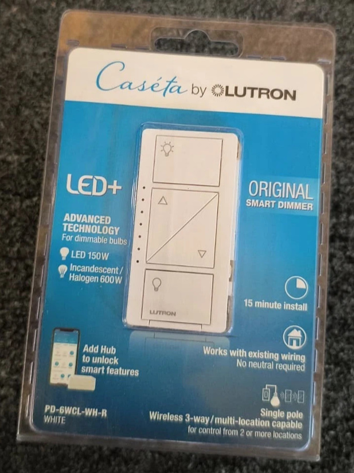 Lutron PD-6WCL-WH-R Lighting Dimmer Switch - White - NEW Lutron PD-6WCL-WH-R Lighting Dimmer Switch - White - NEW