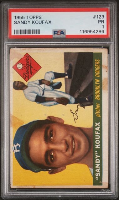1955 Topps - Sandy Koufax #123 (RC) - PSA 1 - LEGENDARY 1955 Topps - Sandy Koufax #123 (RC) - PSA 1 - LEGENDARY