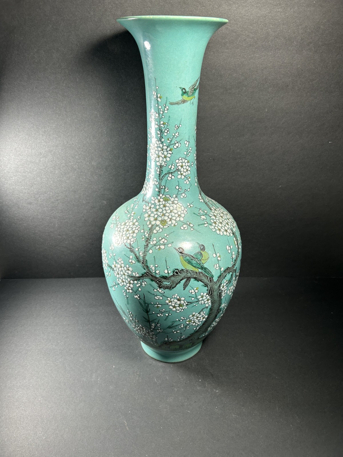 Antique Chinese Porcelain  Bird and Blossom Baluster Vase 19