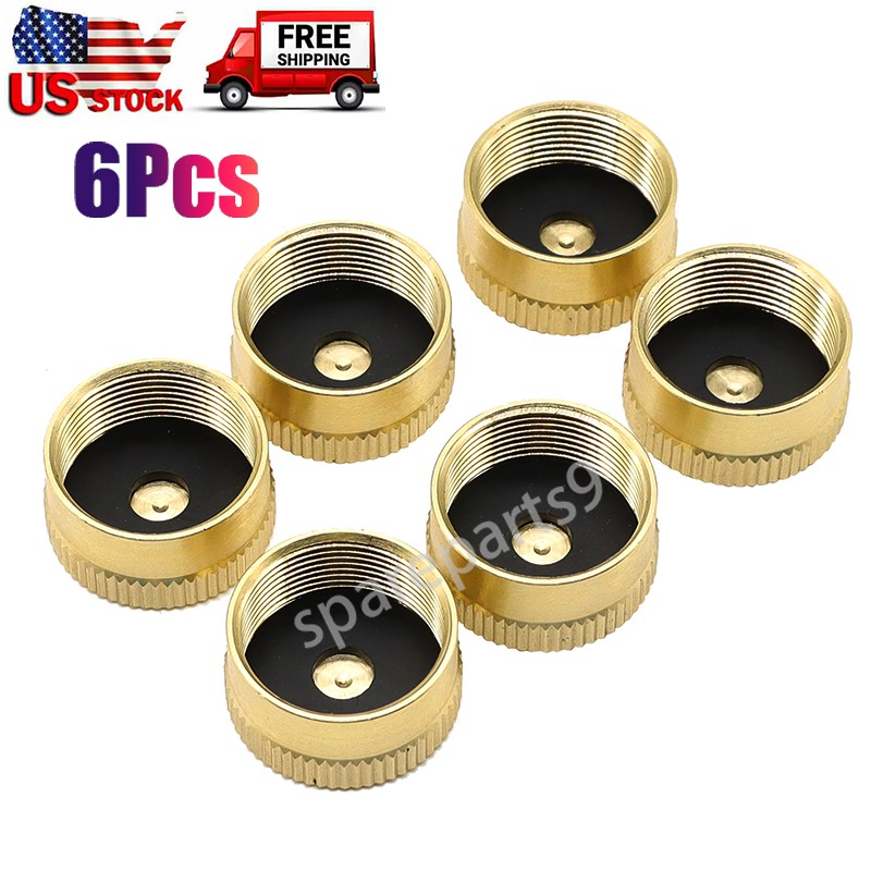 6PCS Solid Brass Propane Bottle Caps For Refill 1 LB Gas Tank Cylinder Seal NEW 6PCS Solid Brass Propane Bottle Caps For Refill 1 LB Gas Tank Cylinder Seal NEW