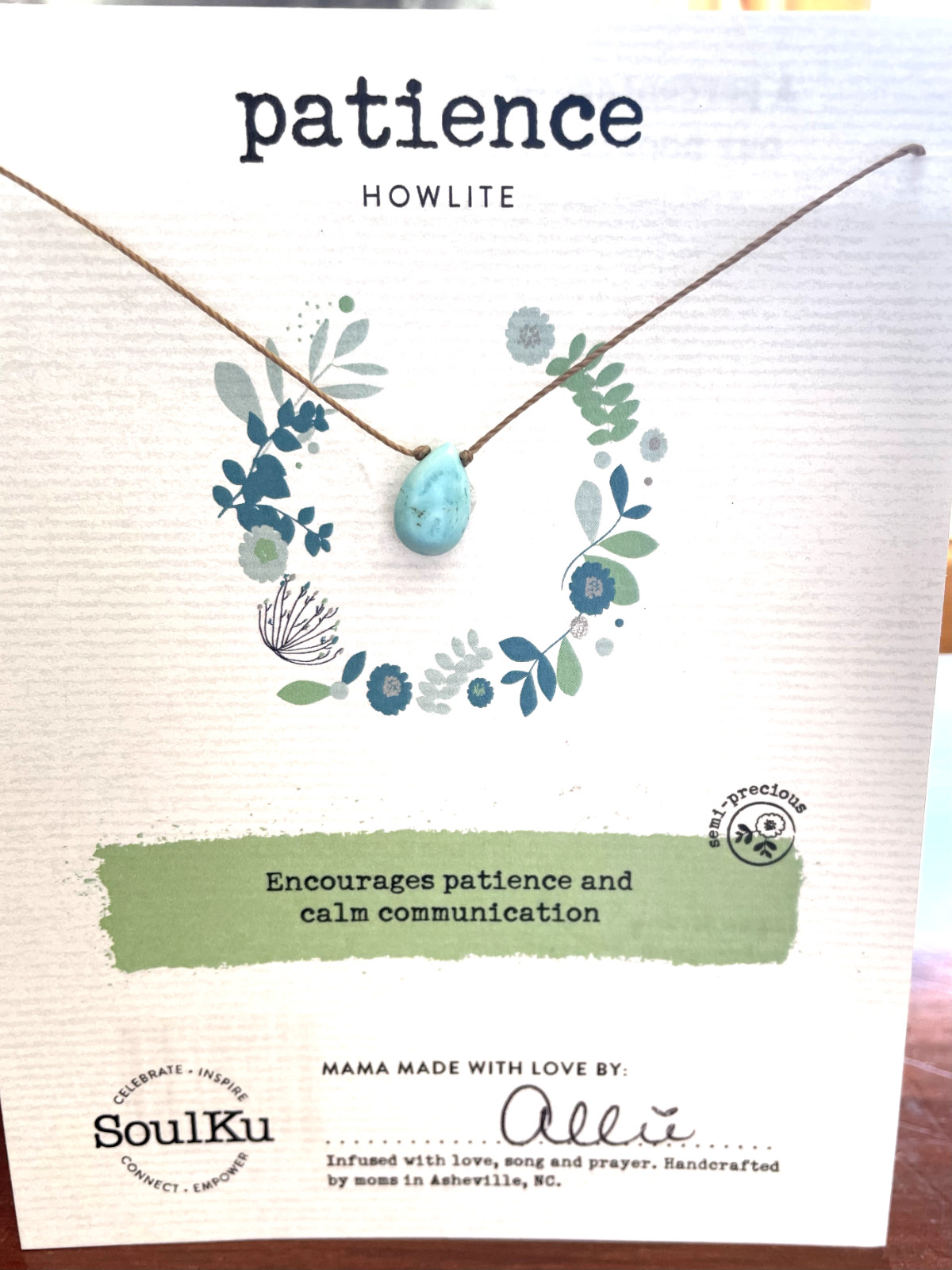 Soulku Howlite Gemstone Handmade Necklace for Patience-adjustable chain Soulku Howlite Gemstone Handmade Necklace for Patience-adjustable chain