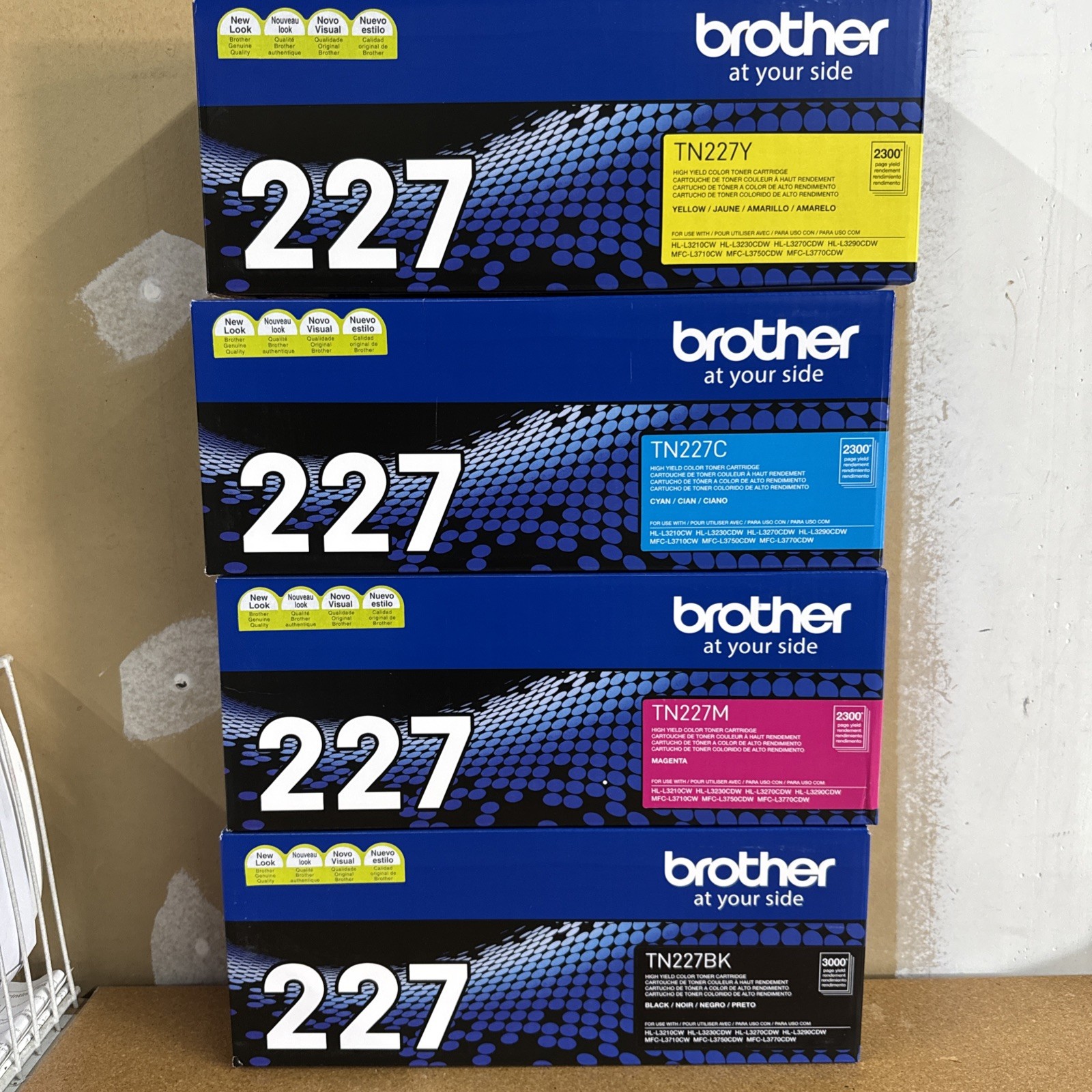 Brother TN227 4 Pack High Yield Color Toner Set (BK/C/M/Y) Brother TN227 4 Pack High Yield Color Toner Set (BK/C/M/Y)