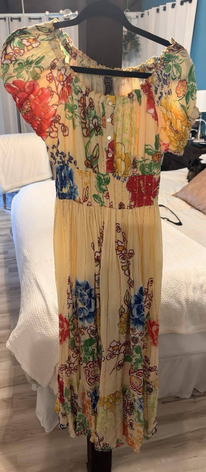NWT Me 2 Magic Yellow Floral Maxi Dress L Smocked Boho Cottagecore Anthropologie NWT Me 2 Magic Yellow Floral Maxi Dress L Smocked Boho Cottagecore Anthropologie