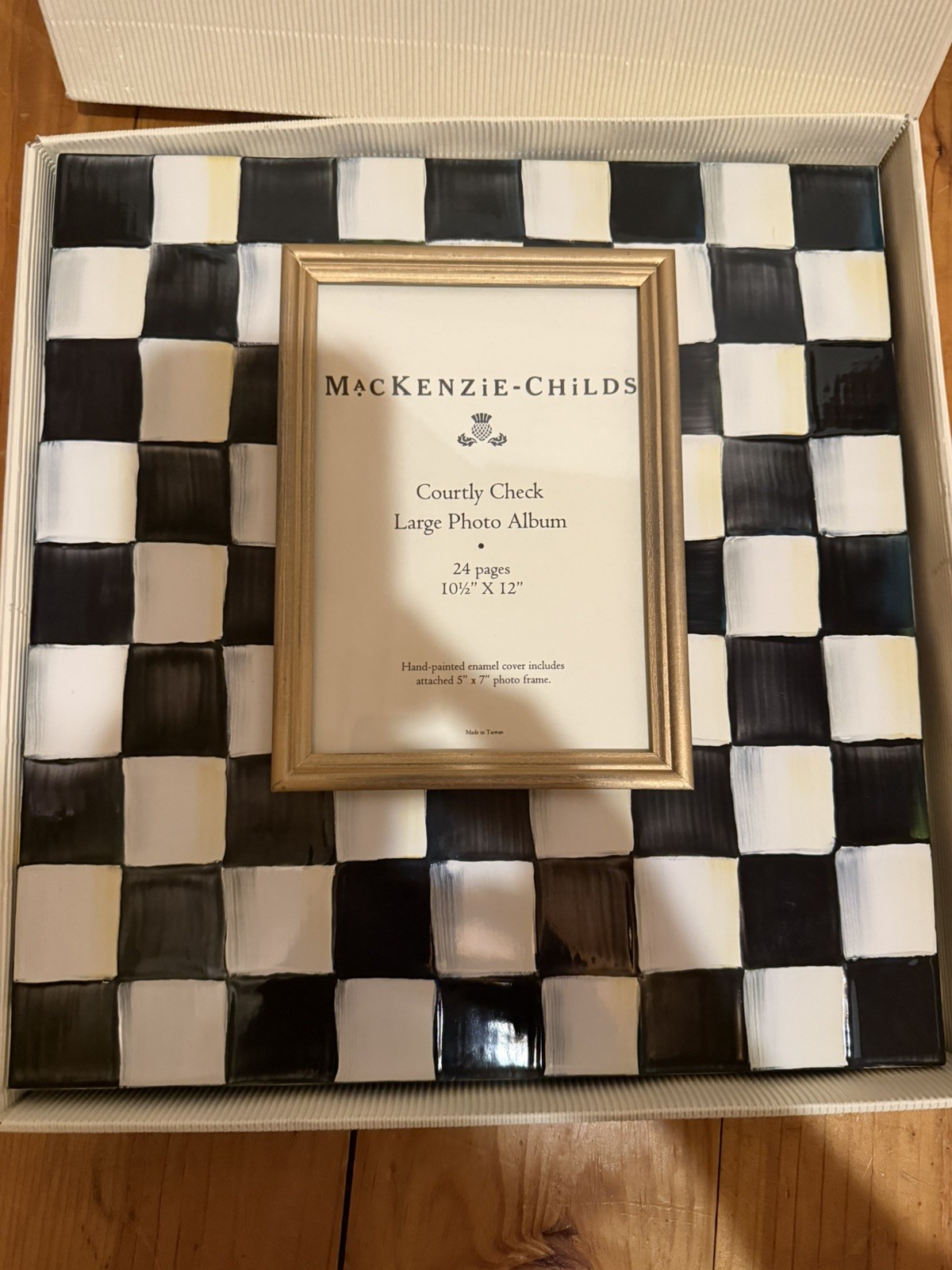 New MacKenzie-Childs Courtly Check Large Photo Album Retired Rare 24 pgs Velvet New MacKenzie-Childs Courtly Check Large Photo Album Retired Rare 24 pgs Velvet