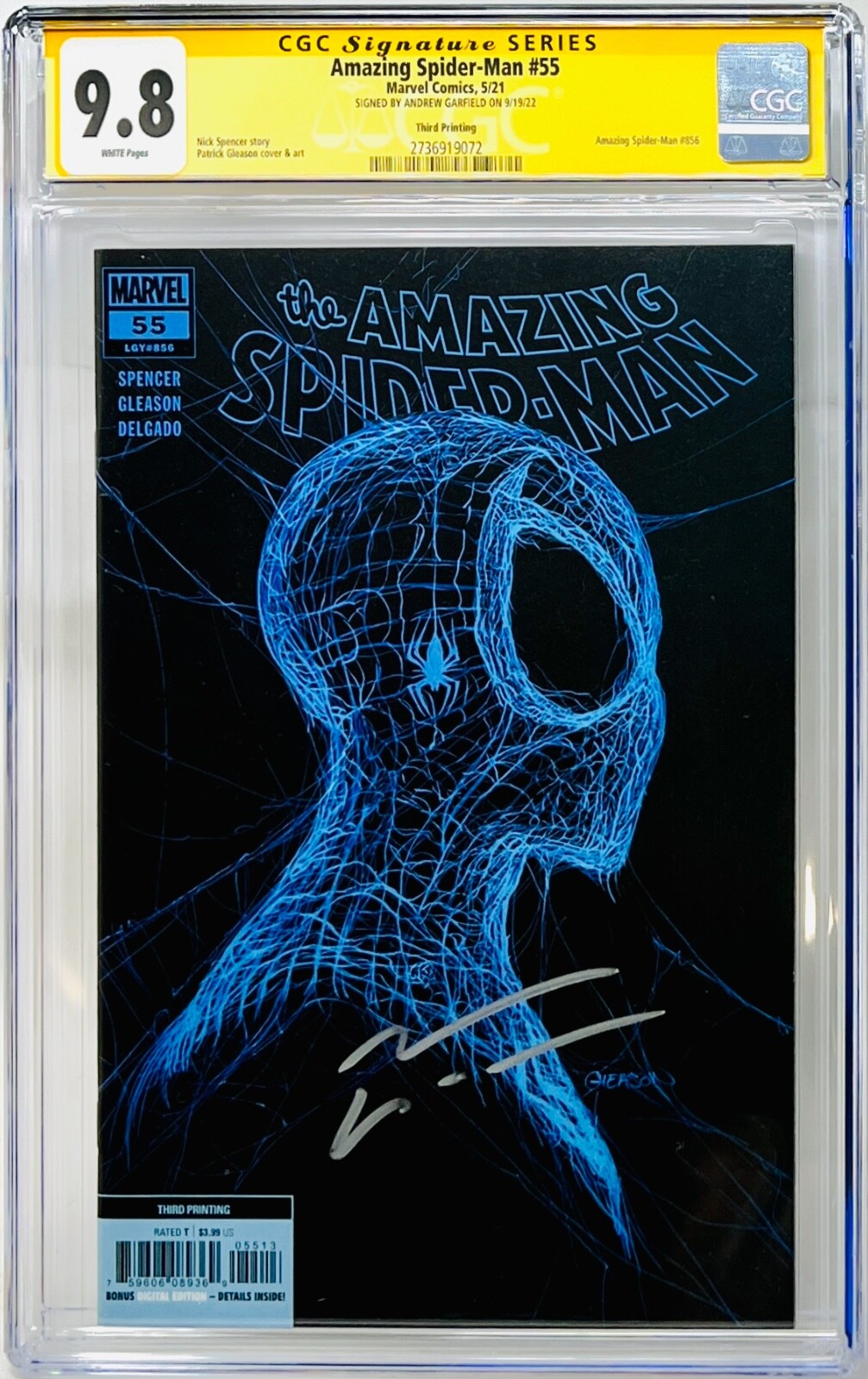 CGC Signature Series Graded 9.8 Marvel Amazing Spiderman 55 Andrew Garfield Blue