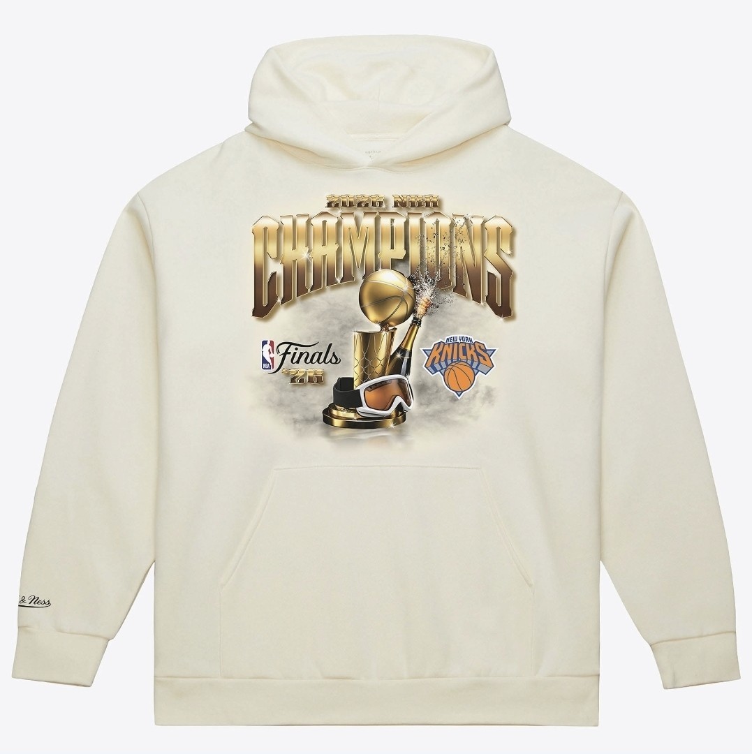 New York Knicks Mitchell & Ness 2026 NBA Finals Champions Hoodie - Cream Sz M New York Knicks Mitchell & Ness 2026 NBA Finals Champions Hoodie - Cream Sz M