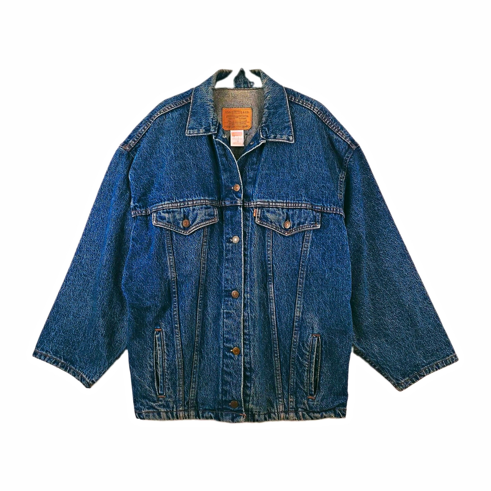 Vtg 80s Levis Acid Wash Denim Trucker Jacket Womens Large 77934-8206 USA EUC USA