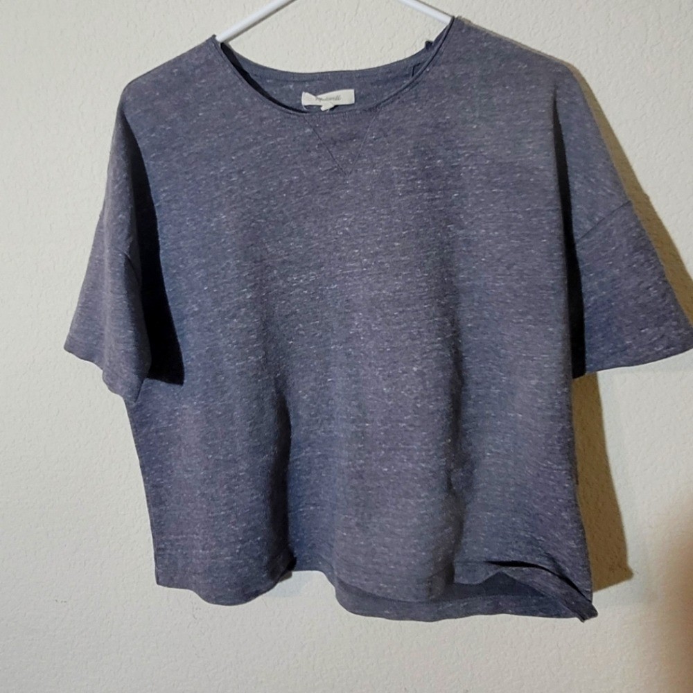 Madewell Womens Small Gray Heathered Short Sleeve Boxy Crew Neck T-Shirt 151 Madewell Womens Small Gray Heathered Short Sleeve Boxy Crew Neck T-Shirt 151