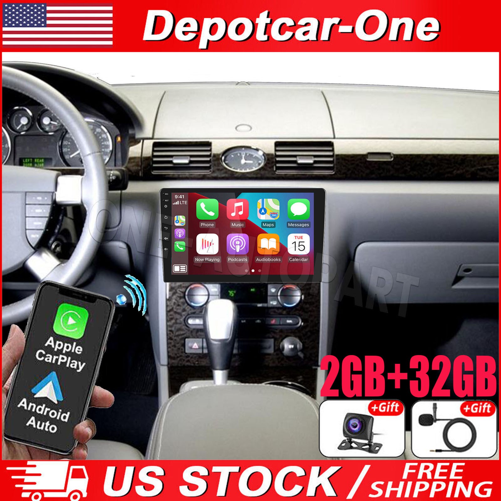 10\'\' Car Radio Stereo For Mercury Montego 2005-2007 Android 13 Apple CarPlay GPS