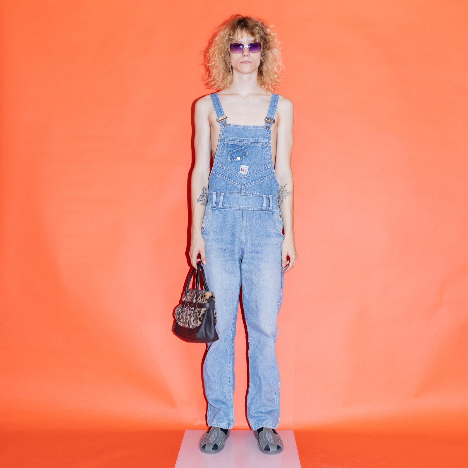 90\'s Vintage L.E.A riders iconic long denim dungarees in light wash 90\'s Vintage L.E.A riders iconic long denim dungarees in light wash
