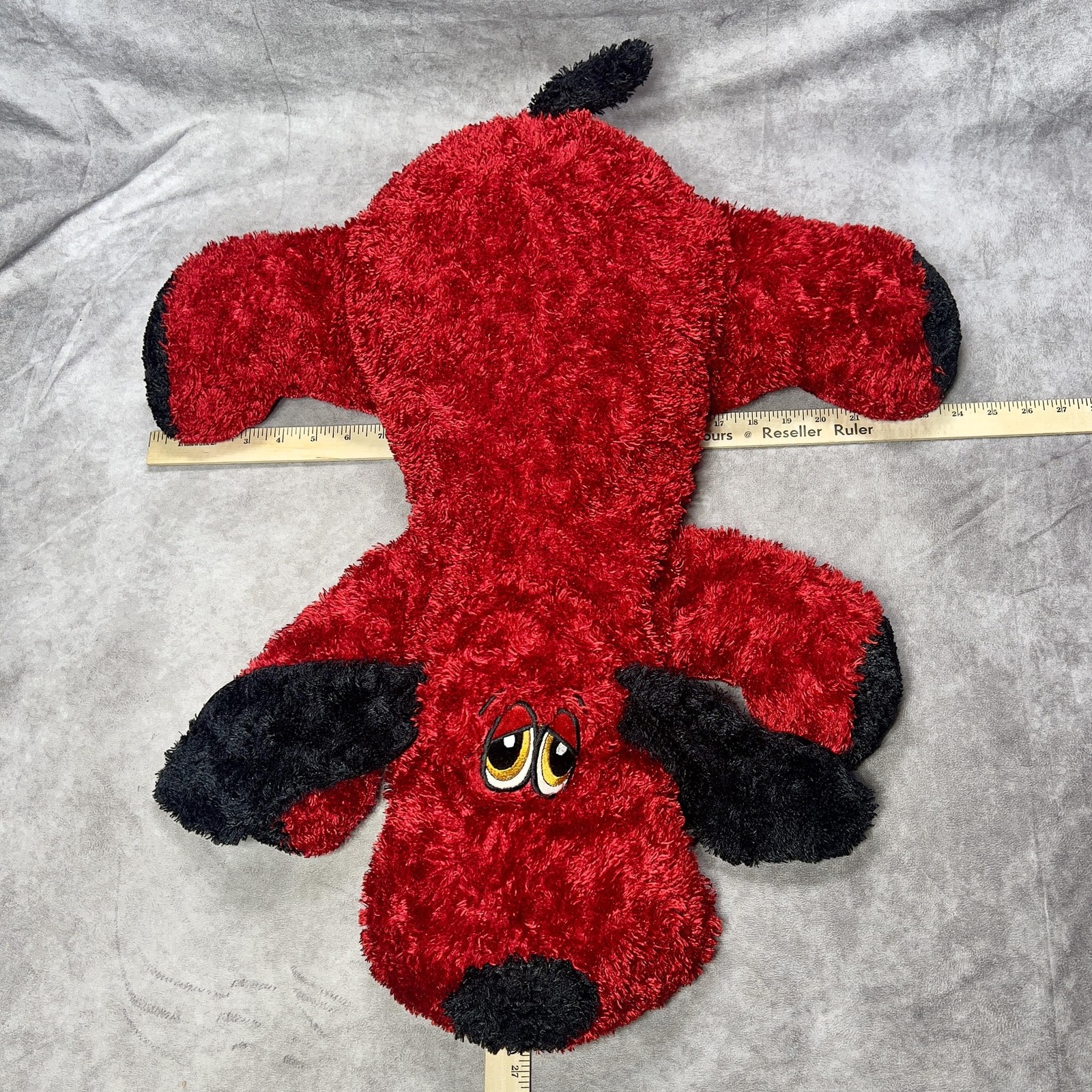 Vintage Dan Dee Red Black Dog Plush Large 27 Inches Floppy Collectors Choice