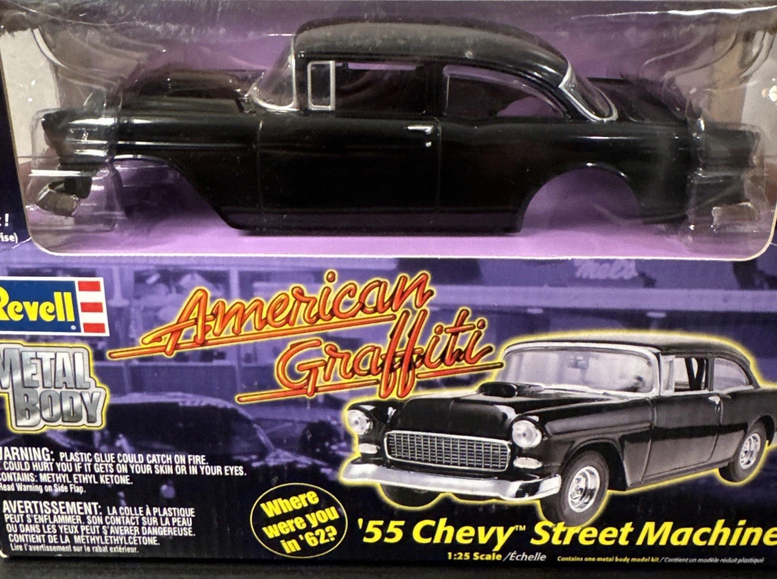 🔥Revell AMERICAN GRAFFITI ‘55 CHEVY STREET MACHINE Metal Body Model Kit 1:25 🔥Revell AMERICAN GRAFFITI ‘55 CHEVY STREET MACHINE Metal Body Model Kit 1:25