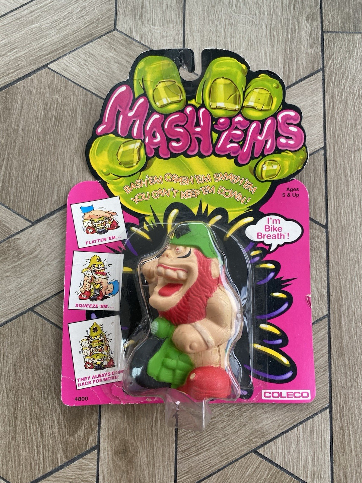 Vintage 1987 Coleco Mash’ems – Bike Breath Carded Please Read