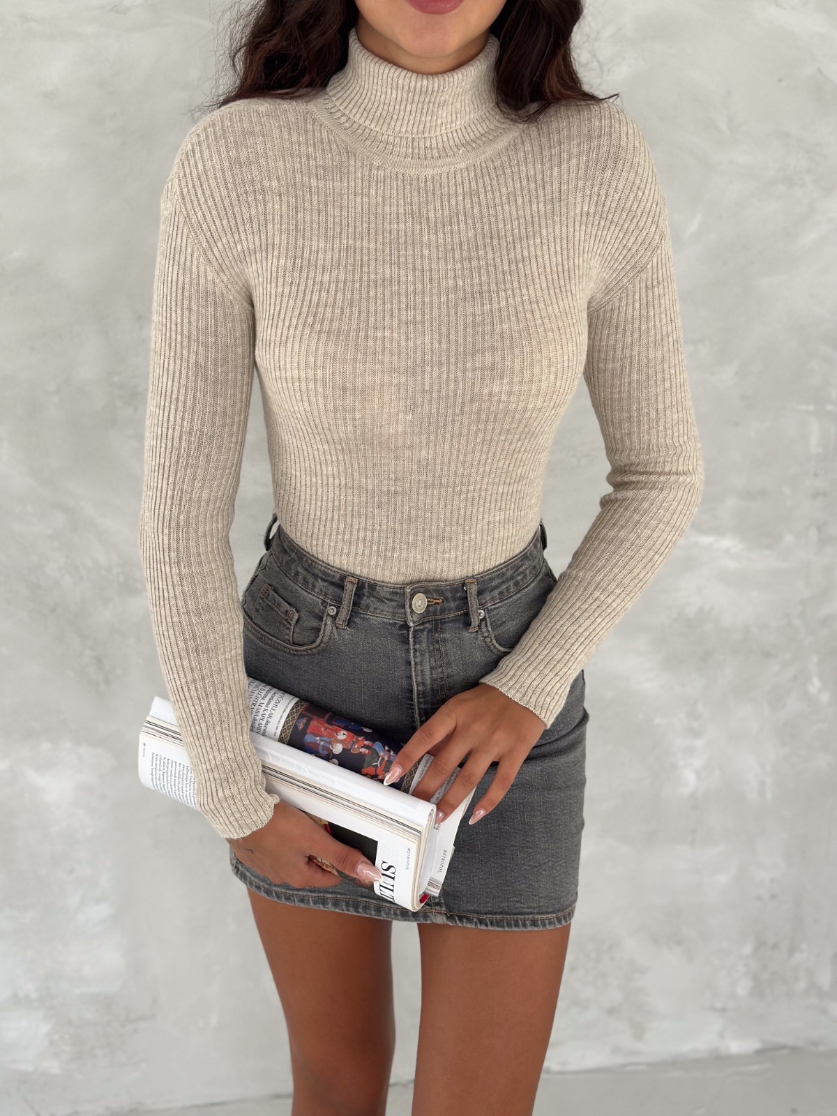 VAV Women's Turtleneck Knit Top 10 Colors Turtleneck Basic Body Ribbed Top VAV Women's Turtleneck Knit Top 10 Colors Turtleneck Basic Body Ribbed Top