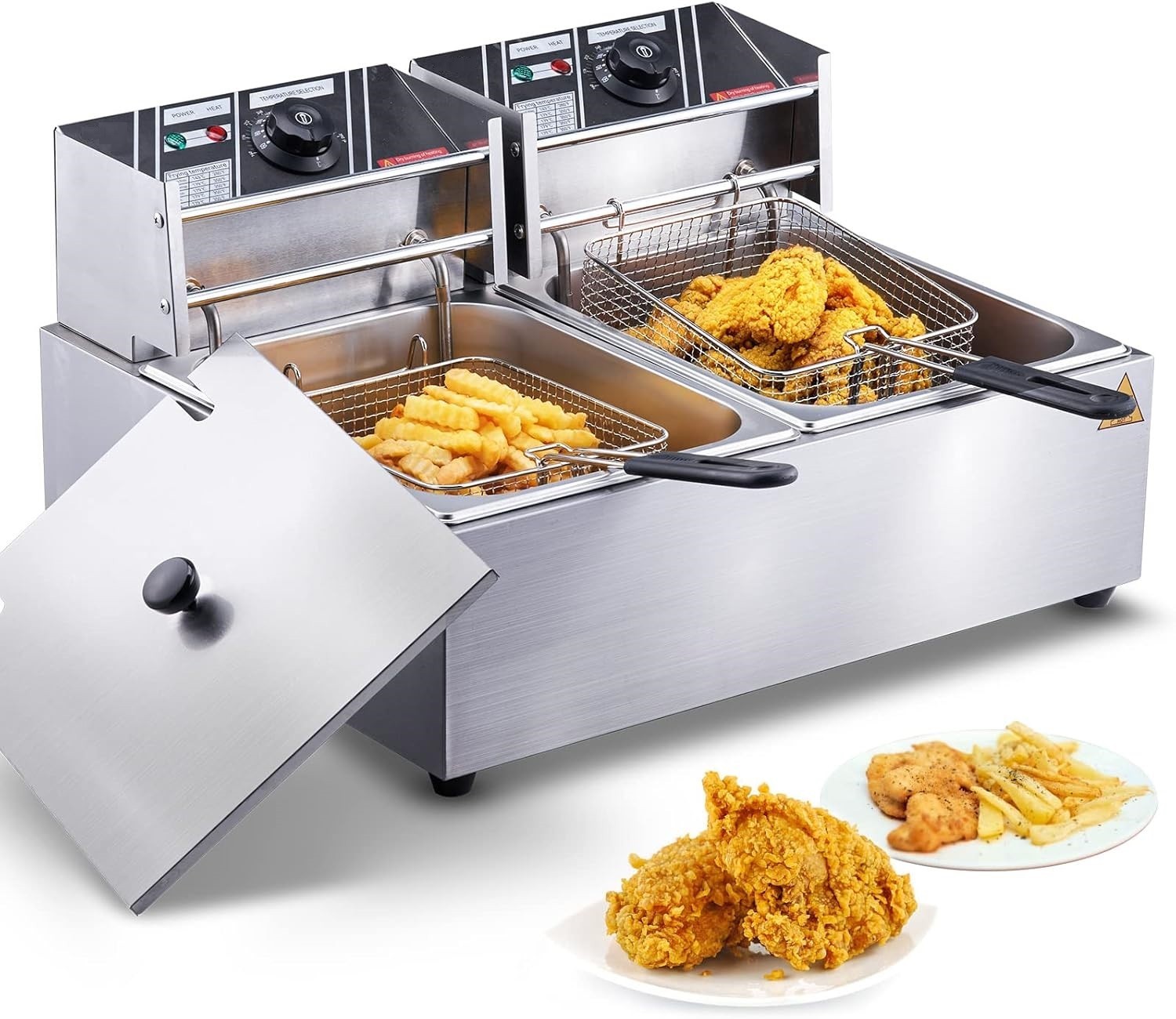 Freidora Electrica 3000W De Aceite 2x12 Litros XL Grande Para Papas Pollo Oferta Freidora Electrica 3000W De Aceite 2x12 Litros XL Grande Para Papas Pollo Oferta
