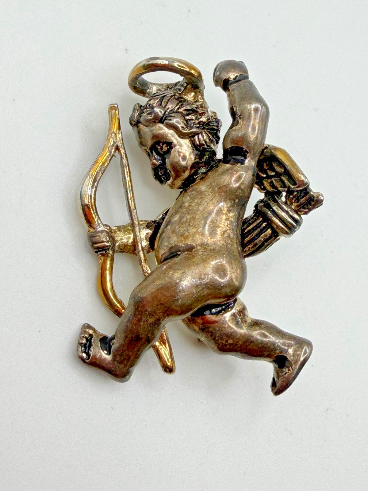 VINTAGE BROOCH PIN CUPID VALENTINES DAY LOVE SILVER TONE VINTAGE BROOCH PIN CUPID VALENTINES DAY LOVE SILVER TONE