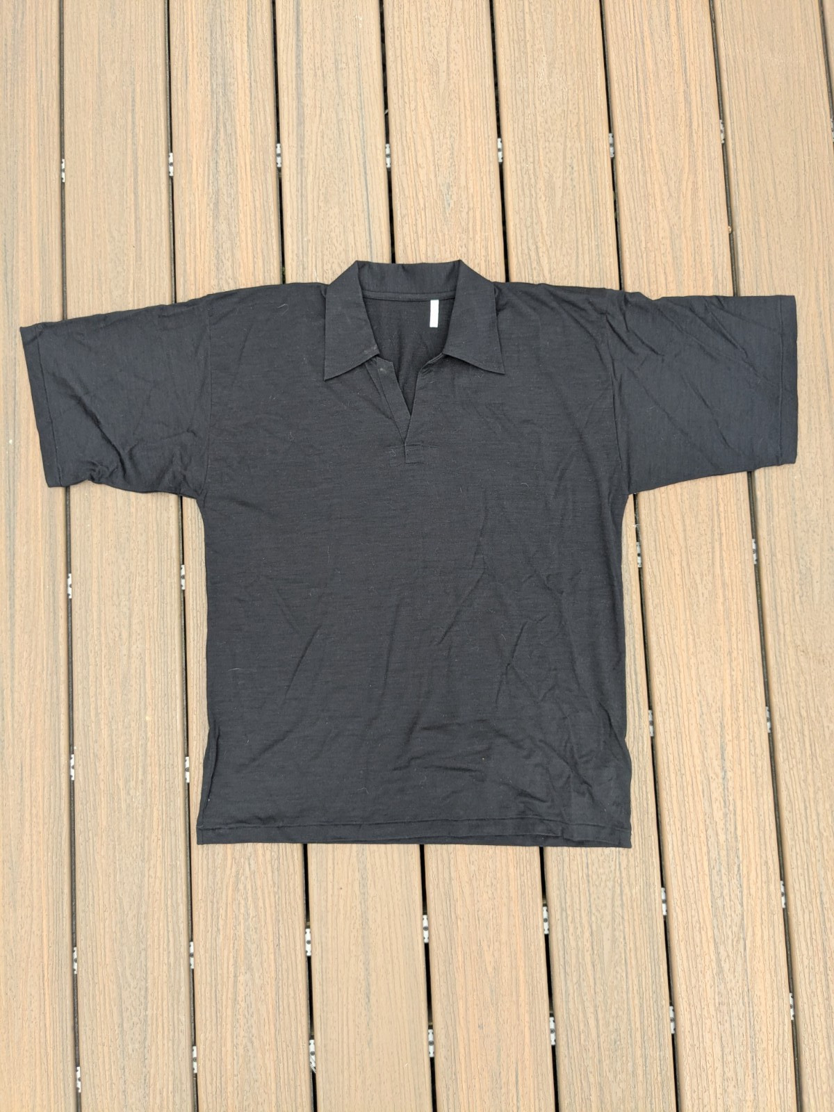 Kaptain Sunshine Mens Black Wool Polo Size 40 Large Kaptain Sunshine Mens Black Wool Polo Size 40 Large
