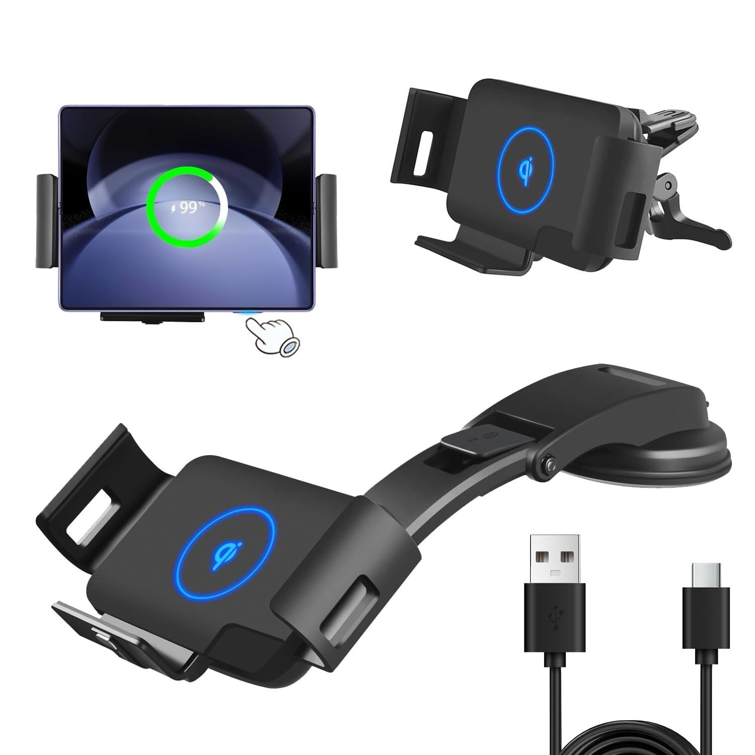 TRON 25W Wireless Ice Cooling Car Mount Charger Compatible / iPhone &Android TRON 25W Wireless Ice Cooling Car Mount Charger Compatible / iPhone &Android
