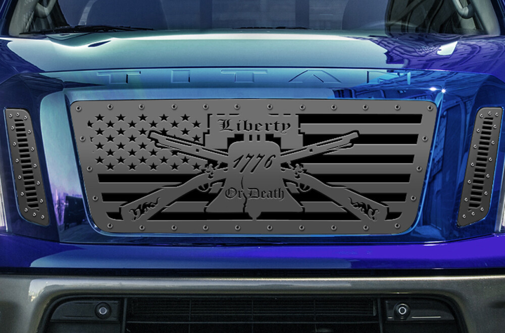 Custom Aftermarket Steel Grille Kit for 2016-2019 Nissan Titan LIBERTY OR DEATH