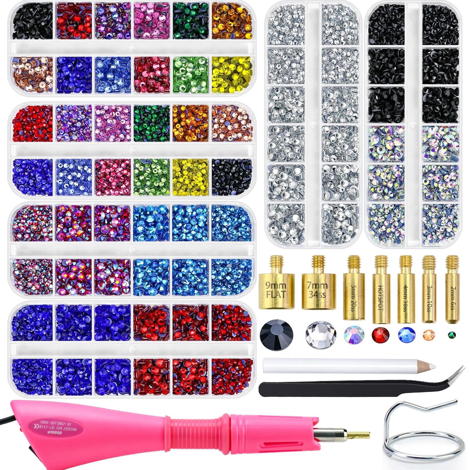 Hotfix Rhinestones Applicator Kit with 11000PCS Hot Fix Crystals 3mm 4mm 5mm Hotfix Rhinestones Applicator Kit with 11000PCS Hot Fix Crystals 3mm 4mm 5mm