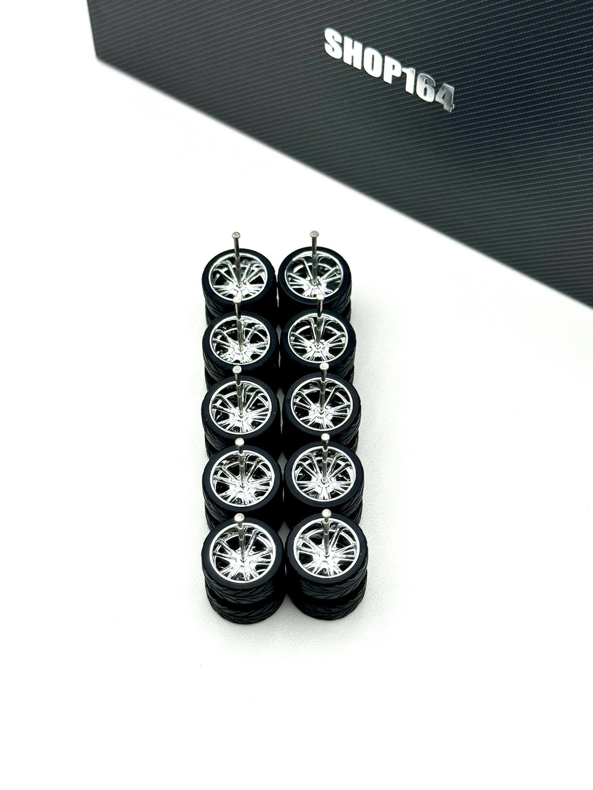 NEW 5 Sets For HW 62 Chevy Wheels Rubber Tires 1/64 Chrome US MAG WHEELS NEW 5 Sets For HW 62 Chevy Wheels Rubber Tires 1/64 Chrome US MAG WHEELS