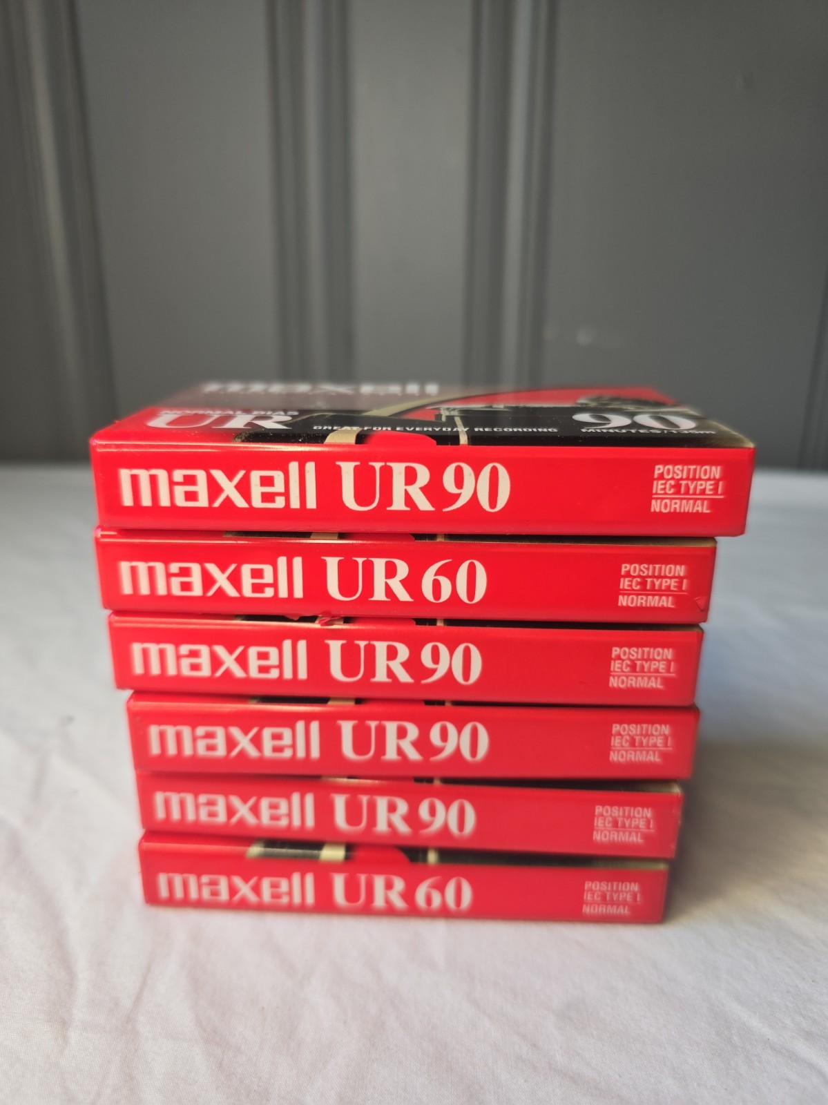 Lot of 6 Maxell UR 90 + 60 Minute Audio Cassettes Normal Bias 90M IEC Type I 