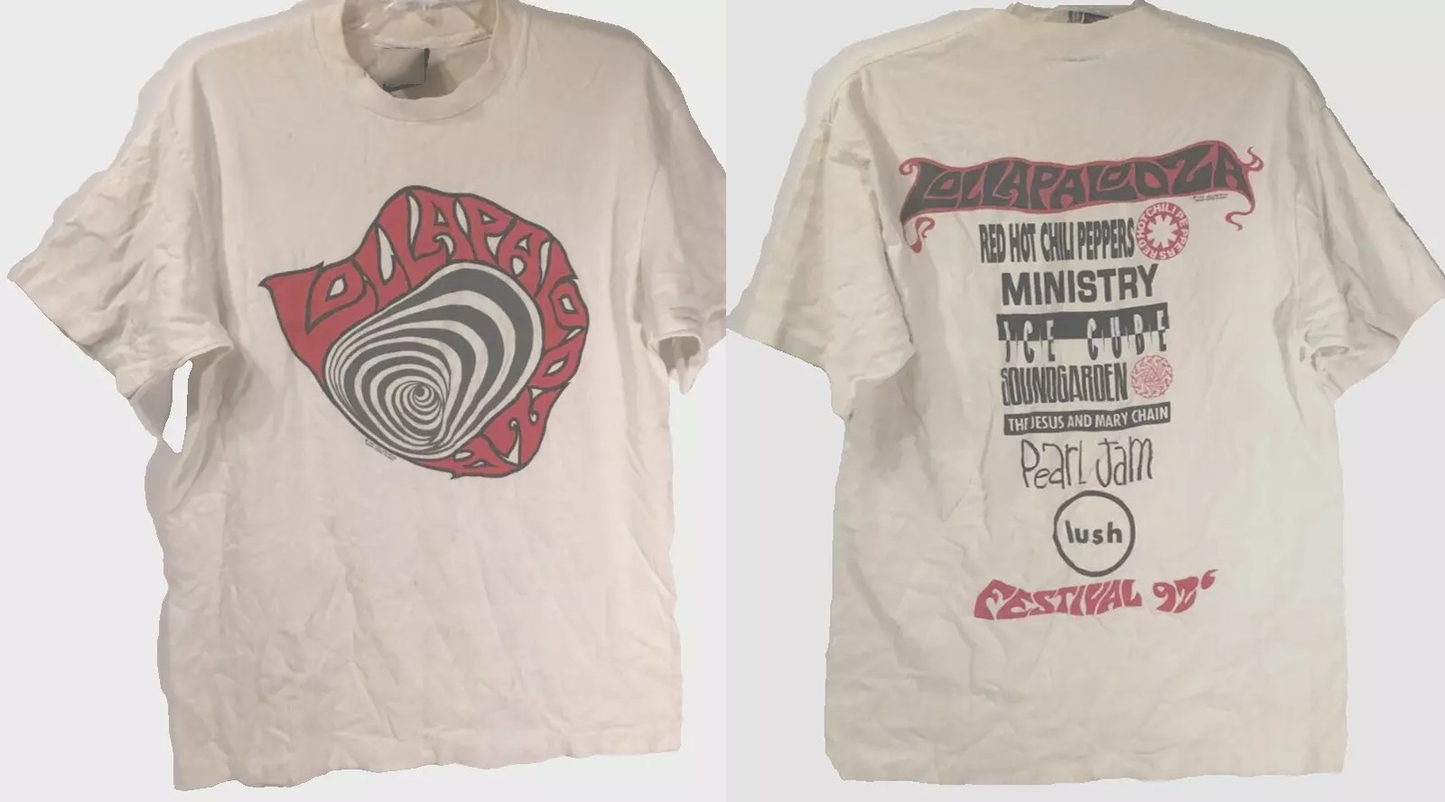 Lollapalooza 1992 Red Hot Chili Peppers Rock Concert Graphic T-Shirt