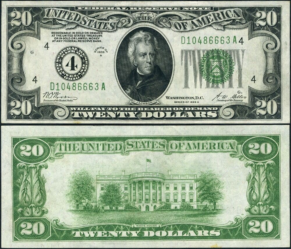 FR. 2051 D $20 1928-A Federal Reserve Note Cleveland D-A Block AU