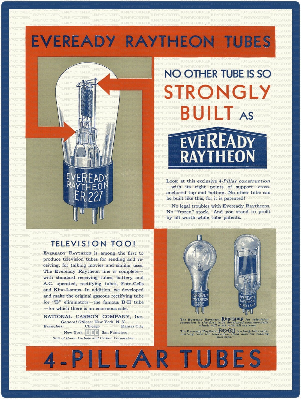 1929 EVEREADY RAYTHEON TELEVISION TUBE AD 9\ 1929 EVEREADY RAYTHEON TELEVISION TUBE AD 9\