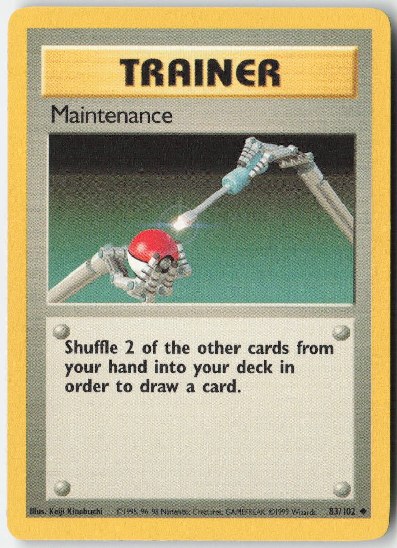 Maintenance 83/102 Uncommon Base Set Unlimited Pokemon Moderately Played