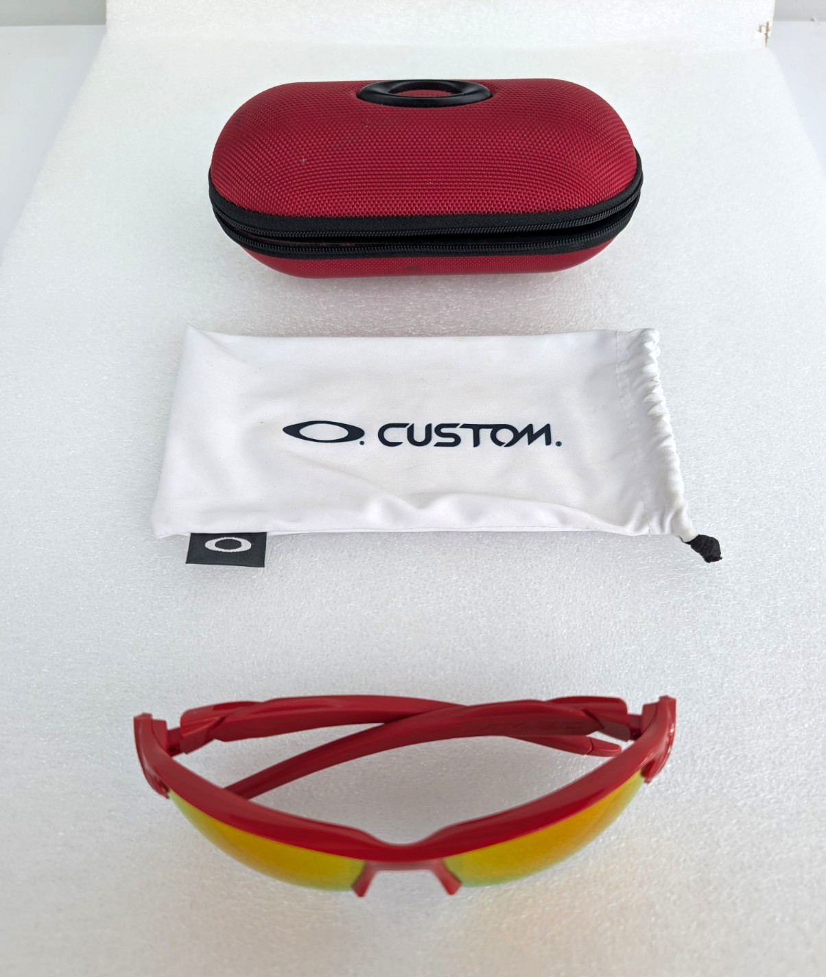 Oakley Flak 2.0 Custom Sunglasses Red Frame Prizm Ruby Polarized P Hard Case Bag