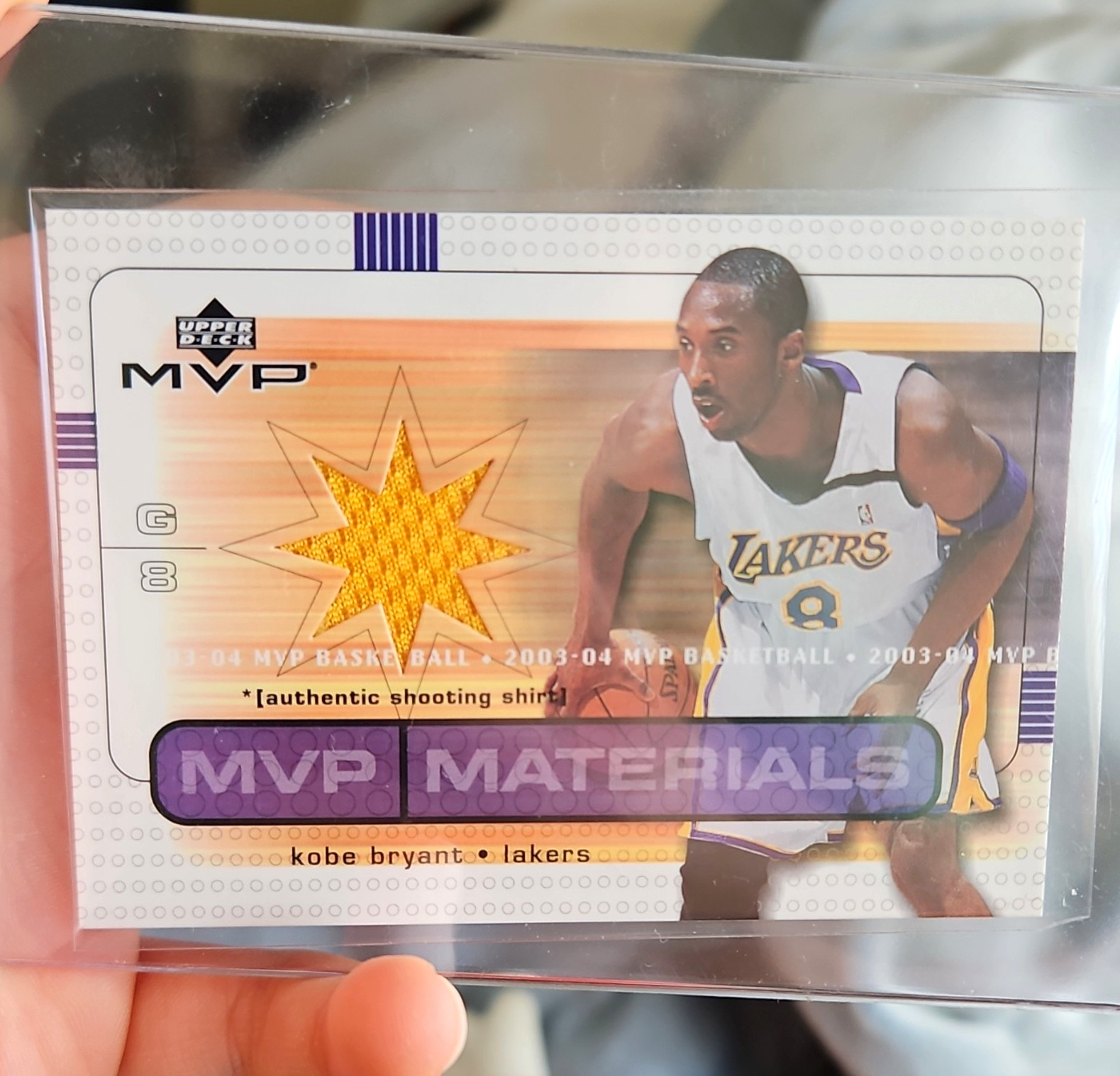 Upper Deck MVP 2003-04 Kobe Bryant Materials Game Shooting Shirts #KB-SS Chase Upper Deck MVP 2003-04 Kobe Bryant Materials Game Shooting Shirts #KB-SS Chase