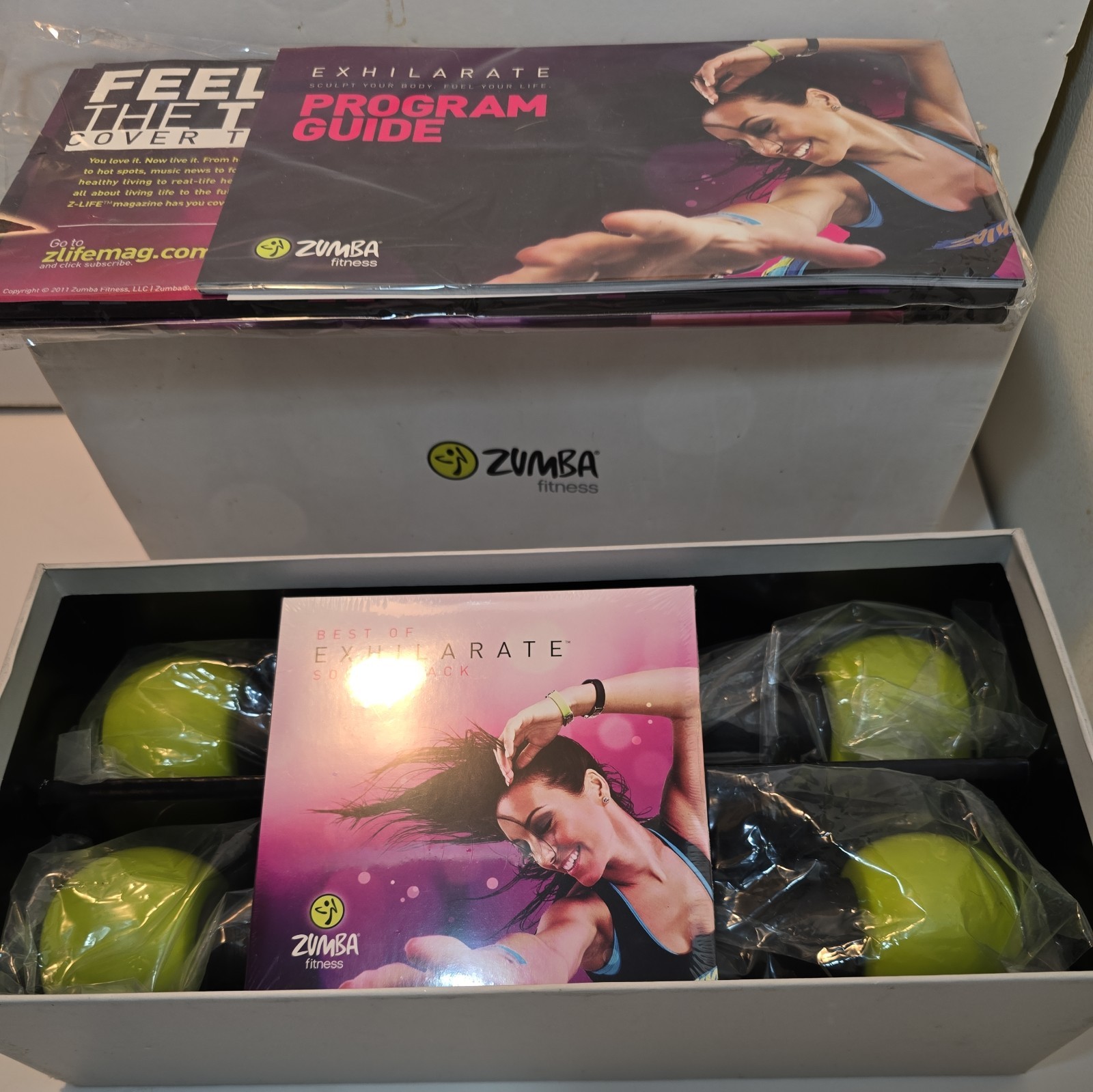ZUMBA Fitness EXHILARATE Body Shaping System 5 DVD Set with Weights ZUMBA Fitness EXHILARATE Body Shaping System 5 DVD Set with Weights