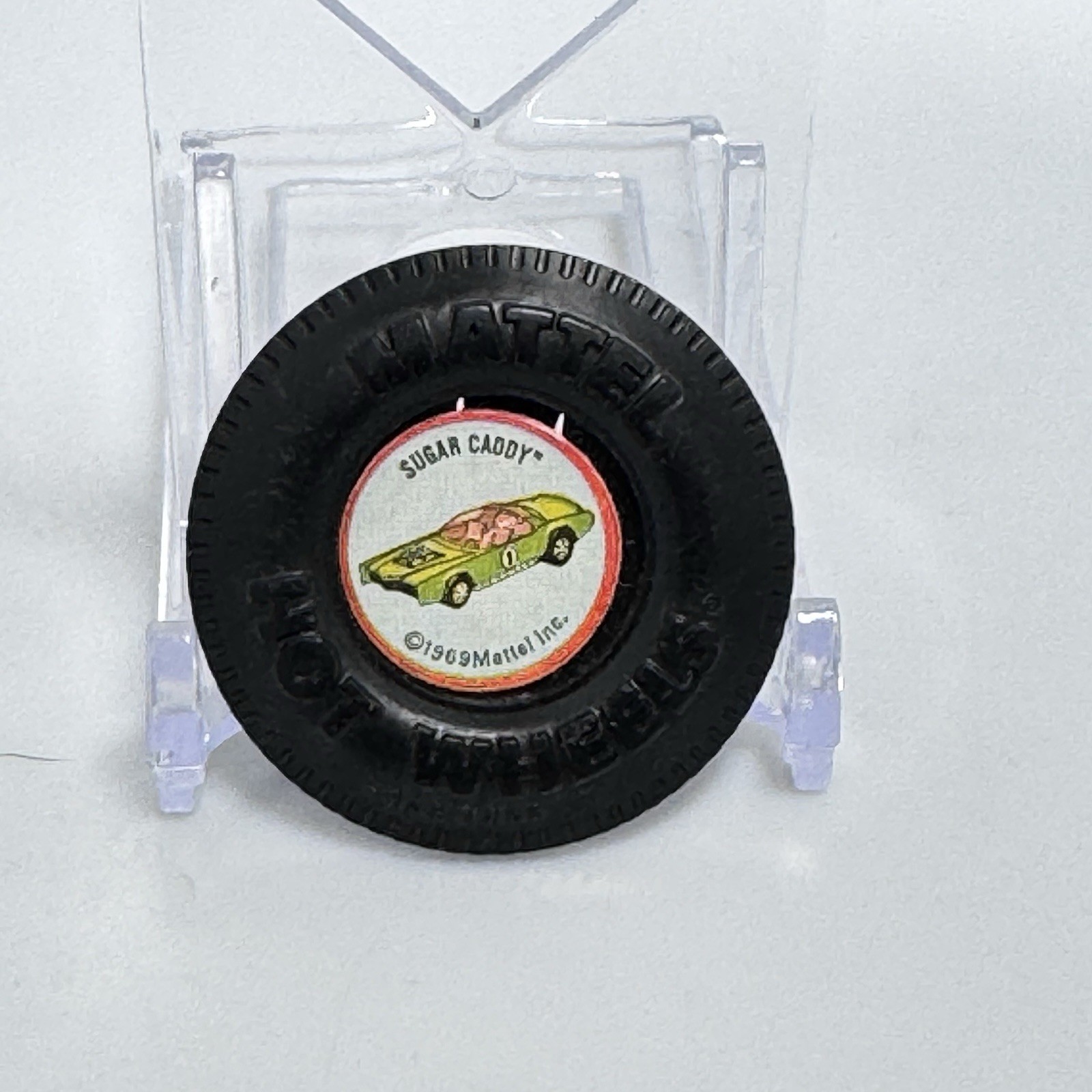 Vintage 1969 Mattel Hot Wheels Redlines Sugar Caddy Plastic Badge Button