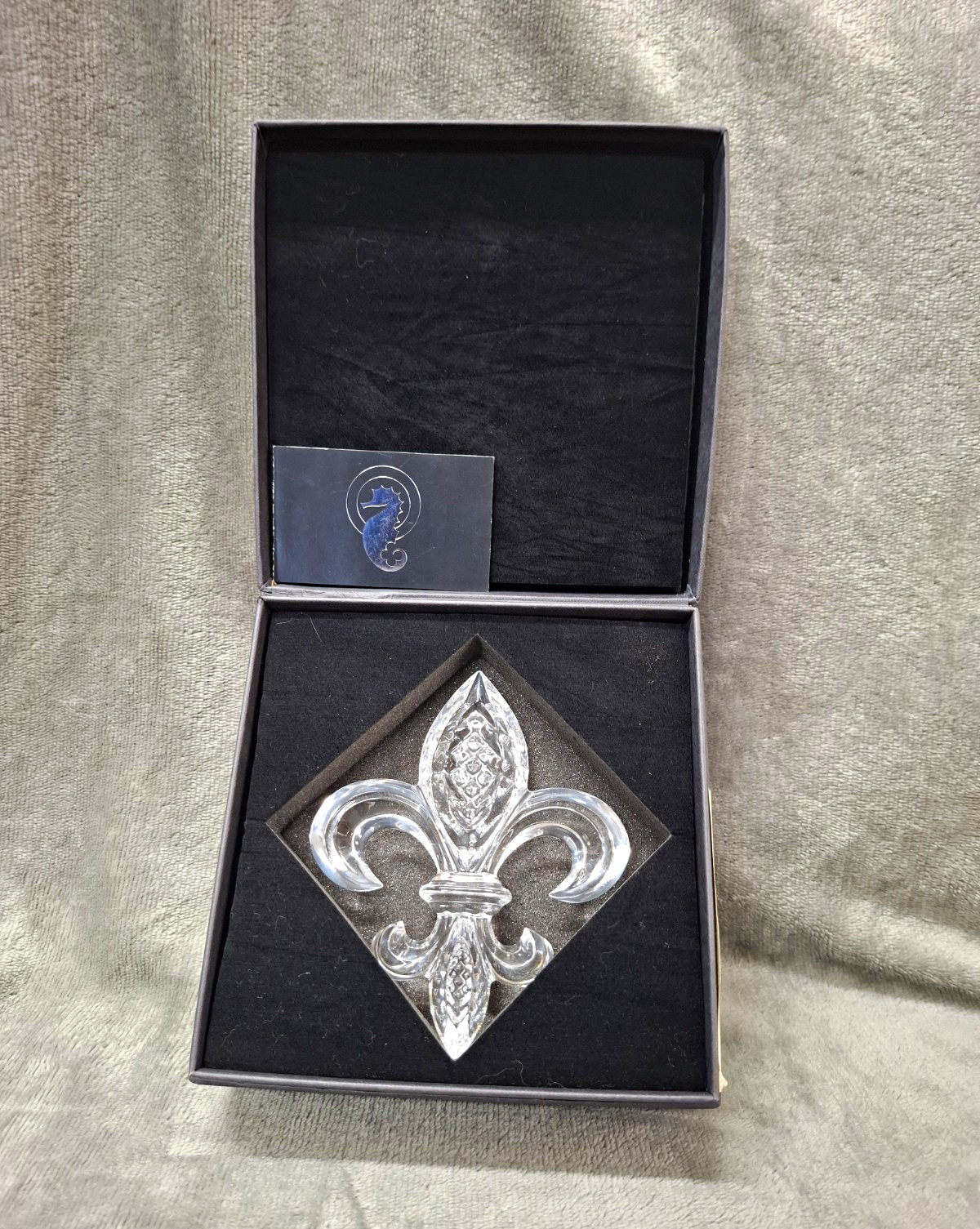 Waterford Clear Crystal Fleur-de-Lis Ornament Decorative in Box