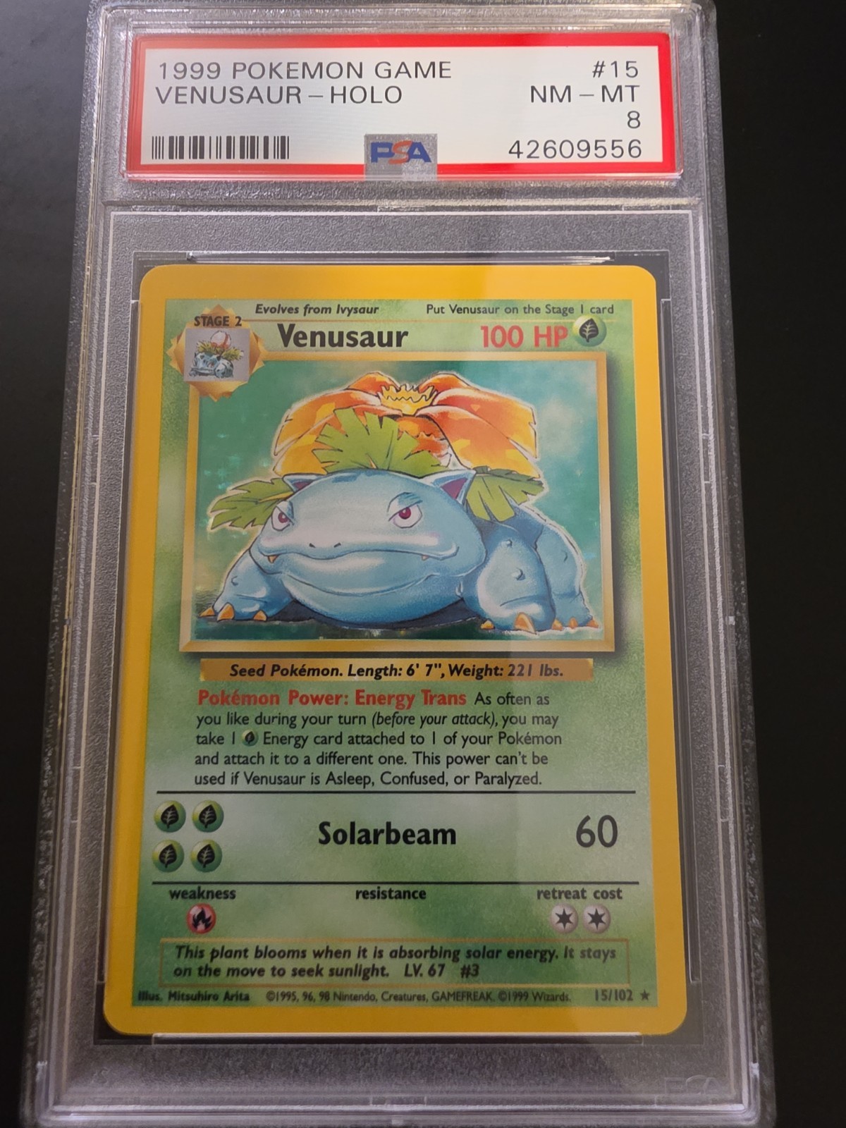 Pokemon TCG Venusaur Base Set Holo Rare Unlimited Psa 8 Pokemon TCG Venusaur Base Set Holo Rare Unlimited Psa 8