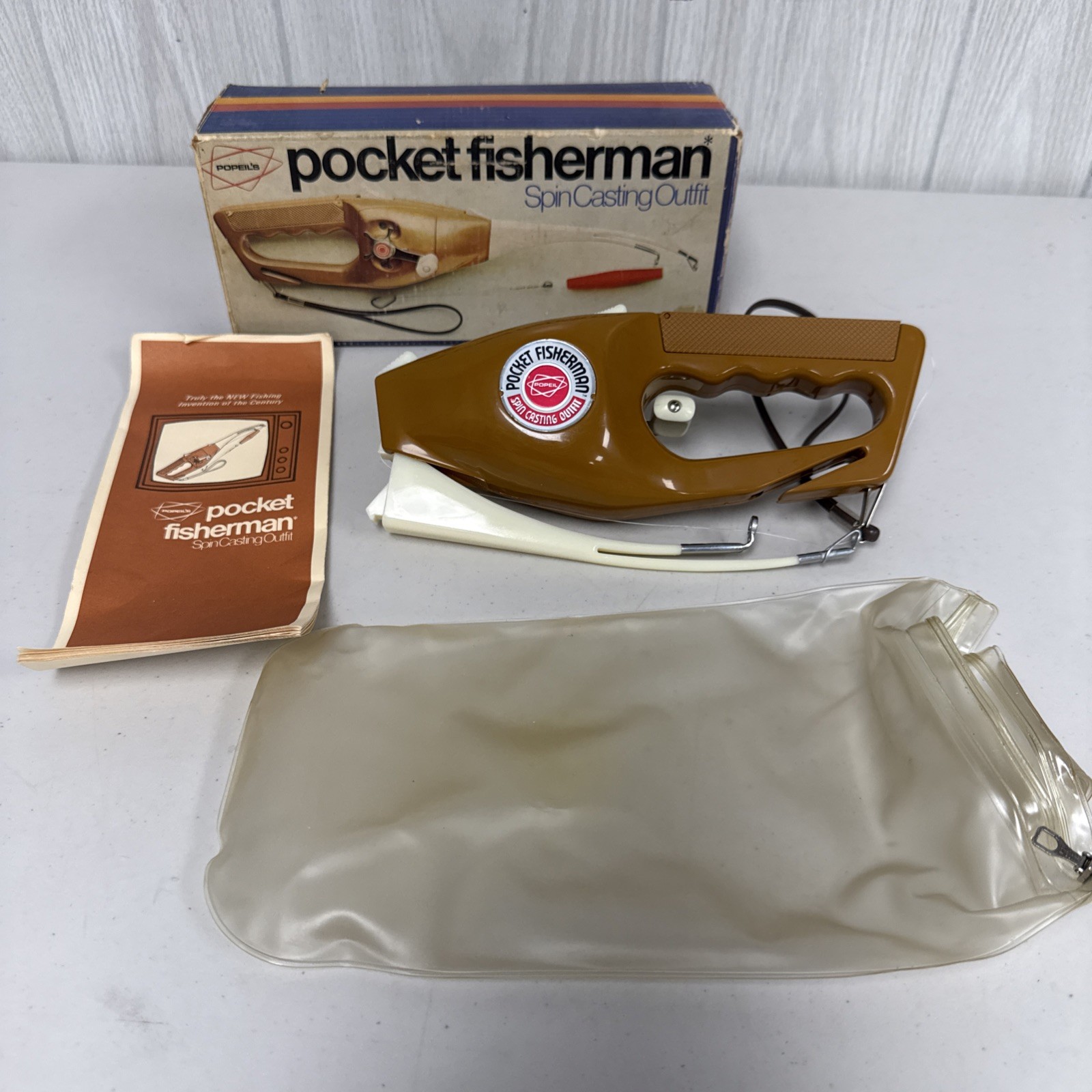 Vintage 1972 Popeils Pocket Fisherman Spin Casting Original Box Paperwork Vintage 1972 Popeils Pocket Fisherman Spin Casting Original Box Paperwork