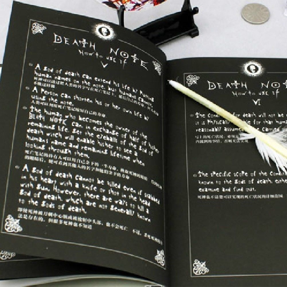 Death Note Japanese Anime Notebook + Feather Pen Writing Journal Costume Cosplay