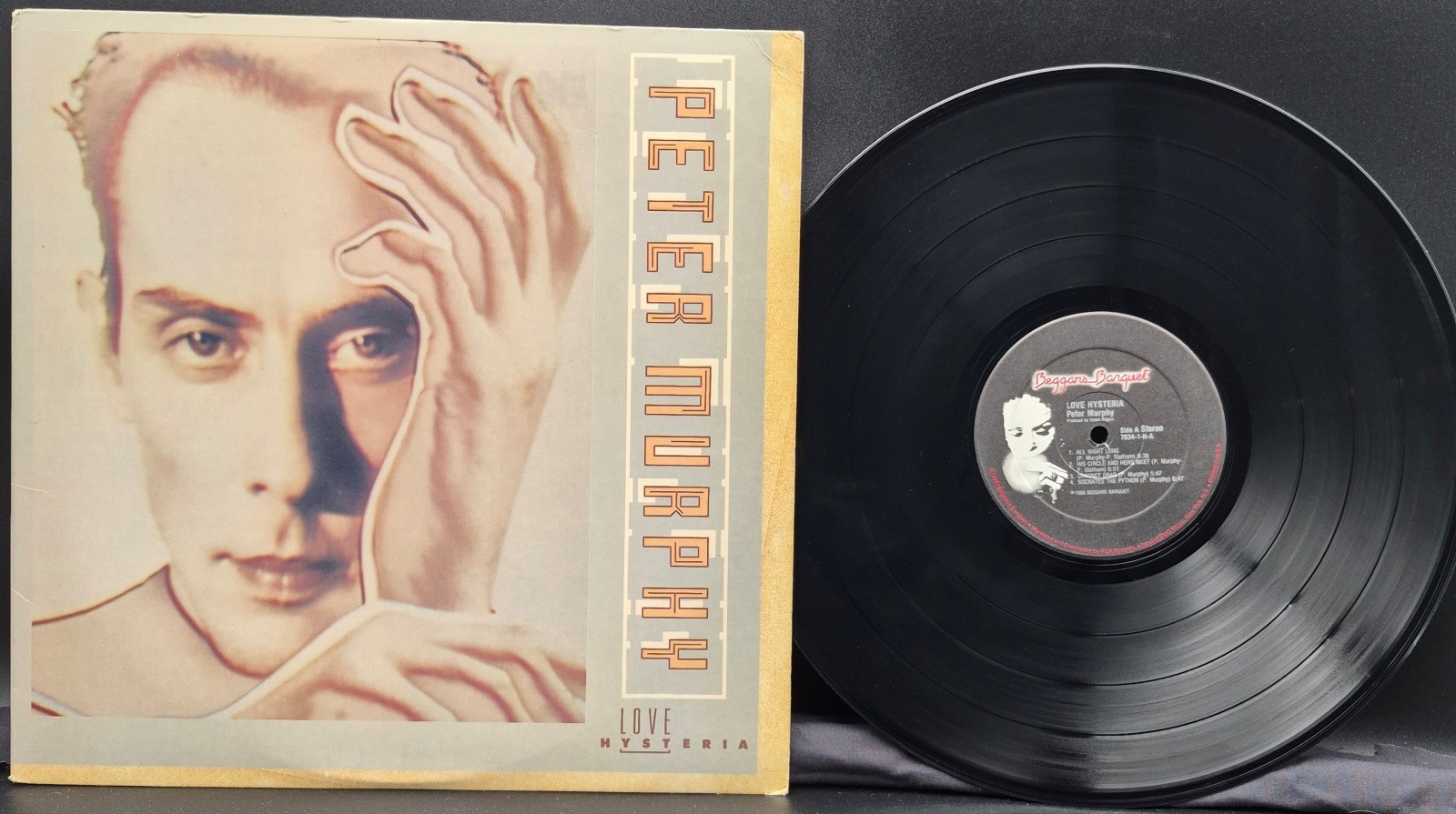 PETER MURPHY Love Hysteria 1988 LP VG+ Beggars Banquet 76341H Vinyl Bauhaus